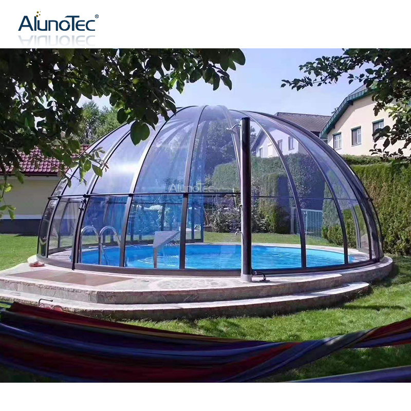 Outdoor Transparent Roof Spa Cover Canopy Modern Sliding Polycarbonate Dome Enclosure