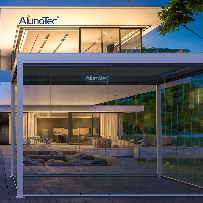 AlunoTec Durable Motorized System Bioclimatic Pergolas Louvre Pergola Aluminium Modern Gazebo