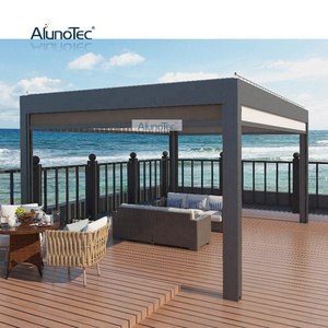 Four Seasons Waterproof Louvered Roof Patio Aluminum Pergolas 3x3m With Sides Electric Pergola Roof