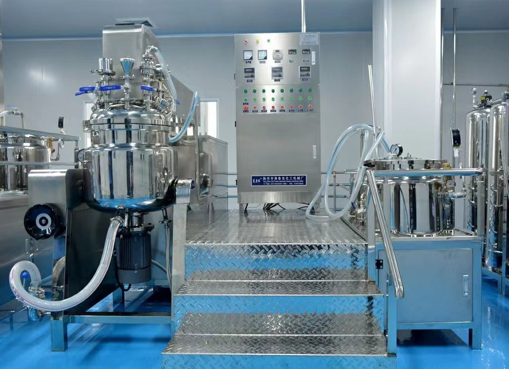 Cosmetic Machinery Cream Manufacturing Mixing Facial Body Lotion Maker Making Mixer Vacuum Homogeneous Emulsifying Machine