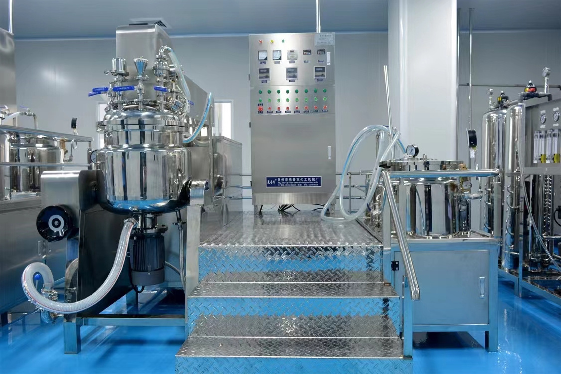 Cosmetic Machinery Cream Manufacturing Mixing Facial Body Lotion Maker Making Mixer Vacuum Homogeneous Emulsifying Machine