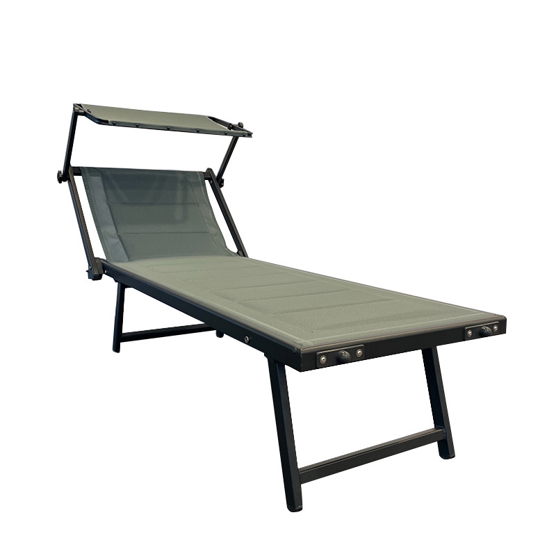 Hot Sale Outdoor Pool Side Folding Bed Lightweight Water Repellency Adjustable Backrest Beach Beds With Foam Padded