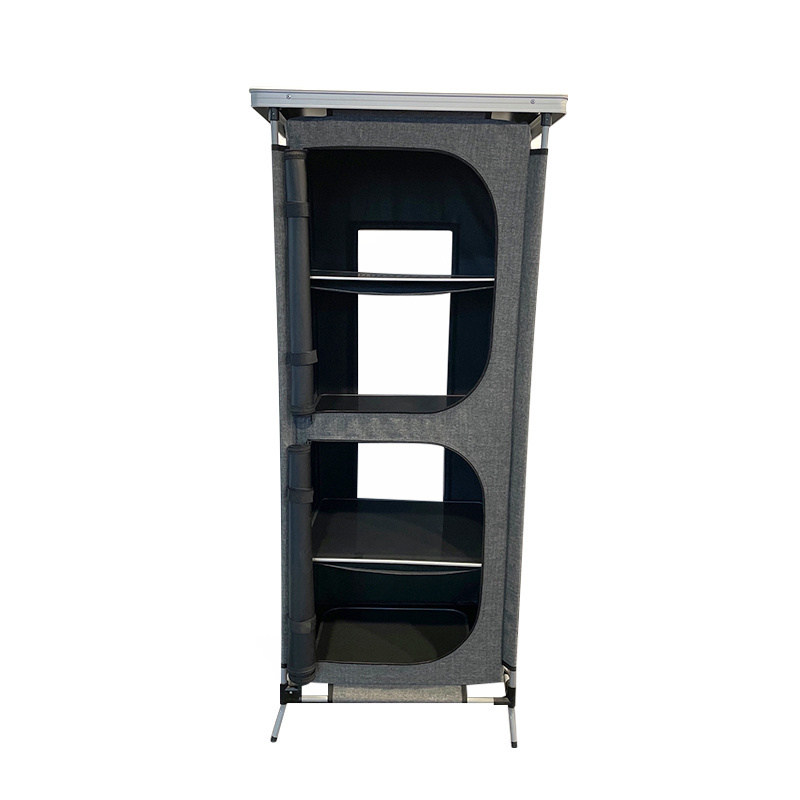 Multifunction Outdoor Aluminum Lightweight Polyester 600d 4-Shelf Toy Storage Cabinet