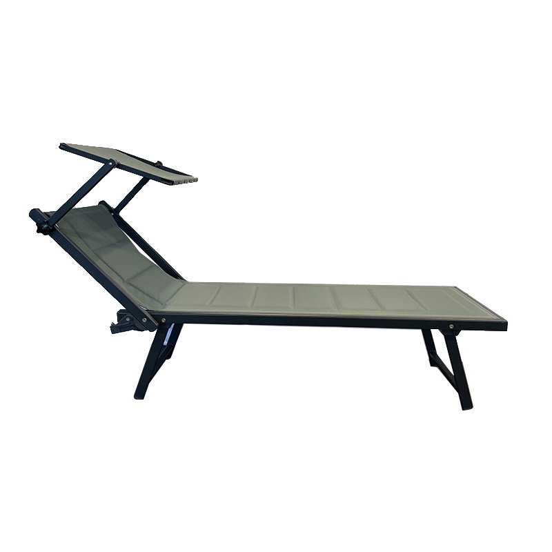 Hot Sale Outdoor Pool Side Folding Bed Lightweight Water Repellency Adjustable Backrest Beach Beds With Foam Padded