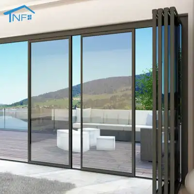 NFRC CSA Approved Interior Balcony Accordion Door Bifold Slide Swing Panoramic Doors Aluminium Folding Patio Doors