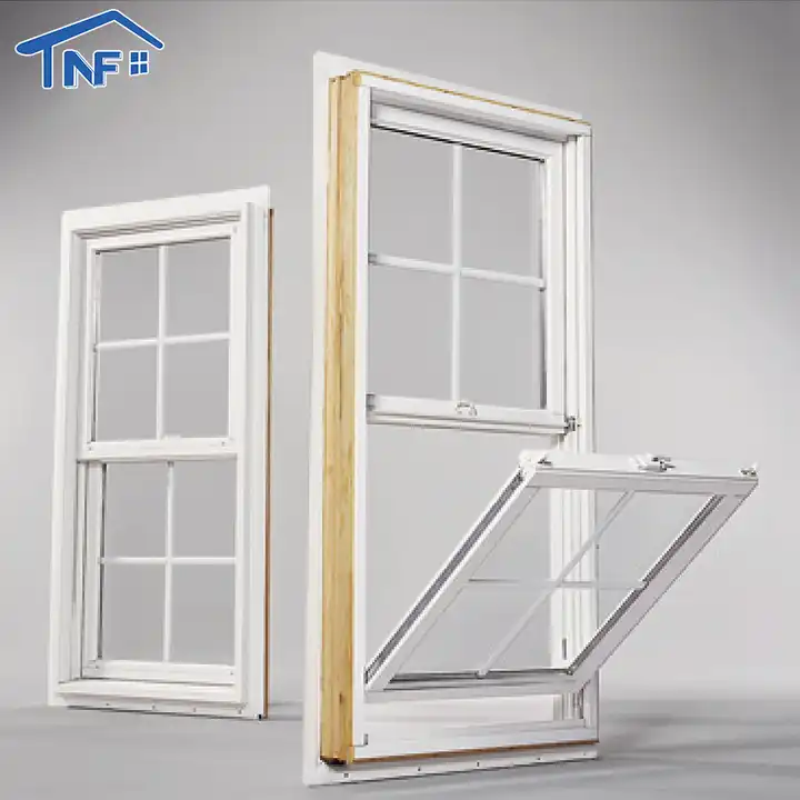 USA Standard NFRC Modern Glass Aluminium Single Double Hung Lift Up Window Florida Miami Dade Hurricane Impact Windows