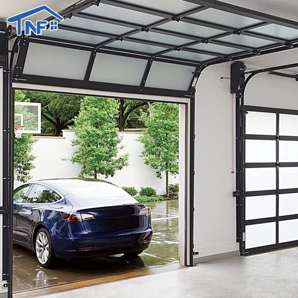 Guangdong Wholesale White Garage Folding Doors Aluminum Insulated Glass 16X7 10X7 12X7 Garage Door