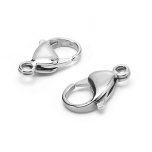 High quality wholesale 9mm 10mm 12mm Stainless Steel Lobster Clasps Claw Clasps for  DIY Keychain Bracelet Necklace Jewelry Maki