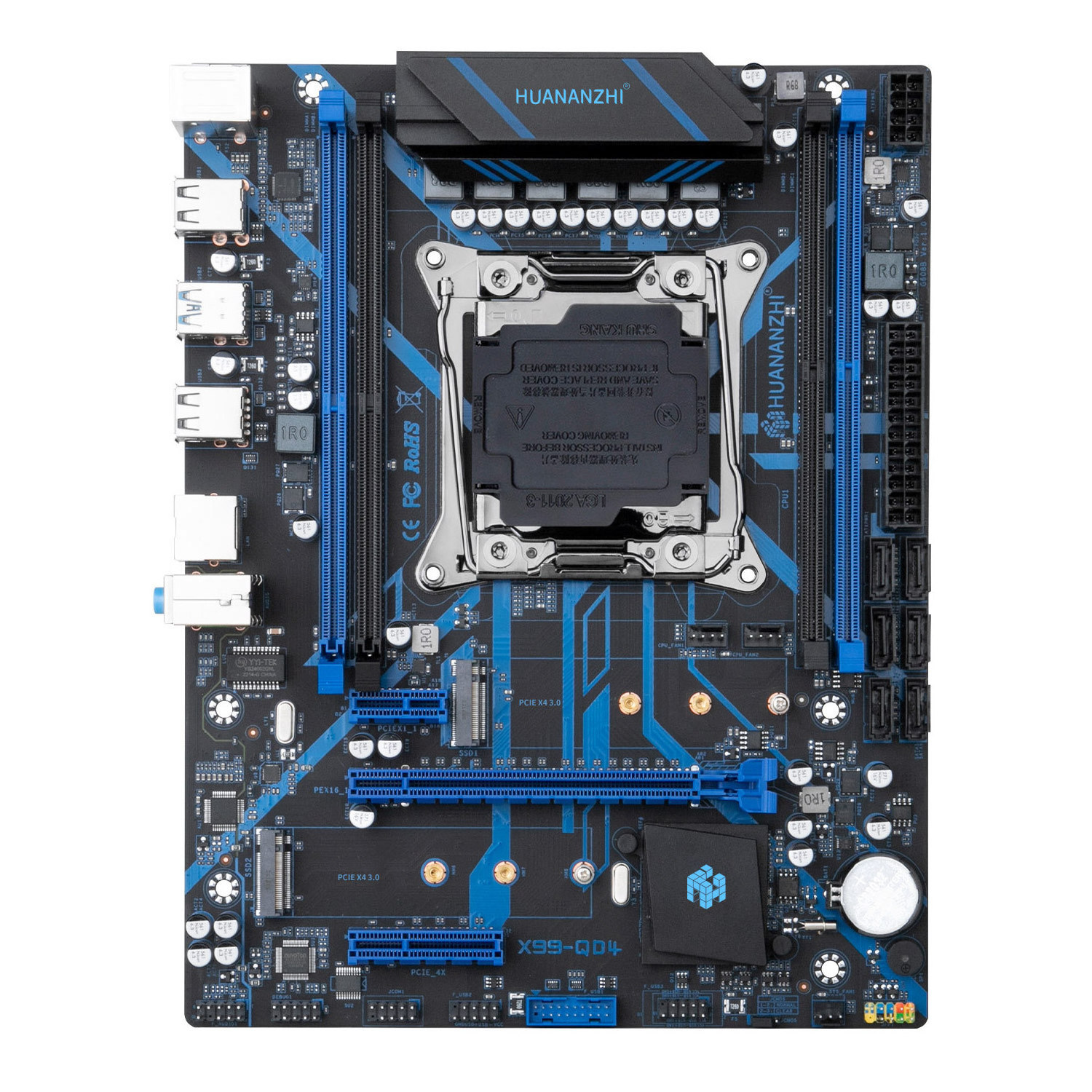 HUANANZHI X99-QD4 X99 Motherboard support XEON E5 X99 LGA2011-3  DDR4 RECC NON-ECC Memory NVME USB3.0 SATA computer motherboard