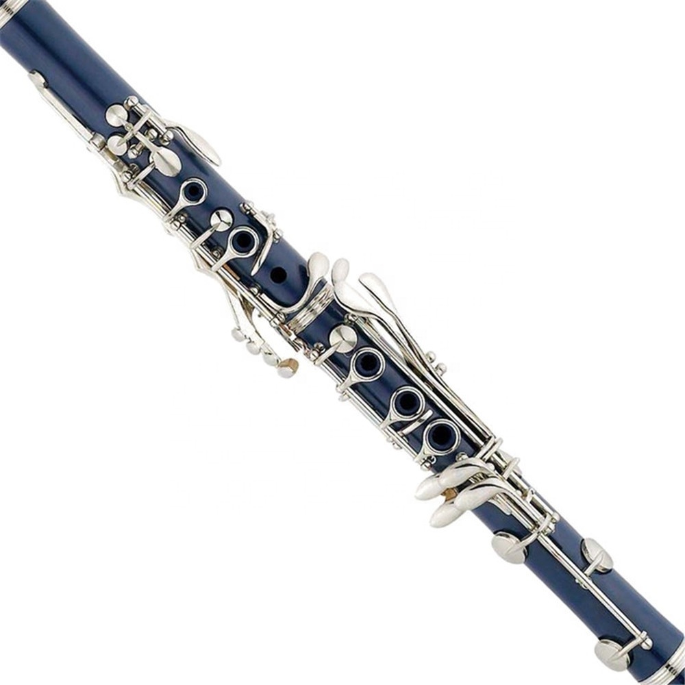 2021 hot selling Professional blue ebony clarinet solid wood 17keys silver plating performance level clarinet