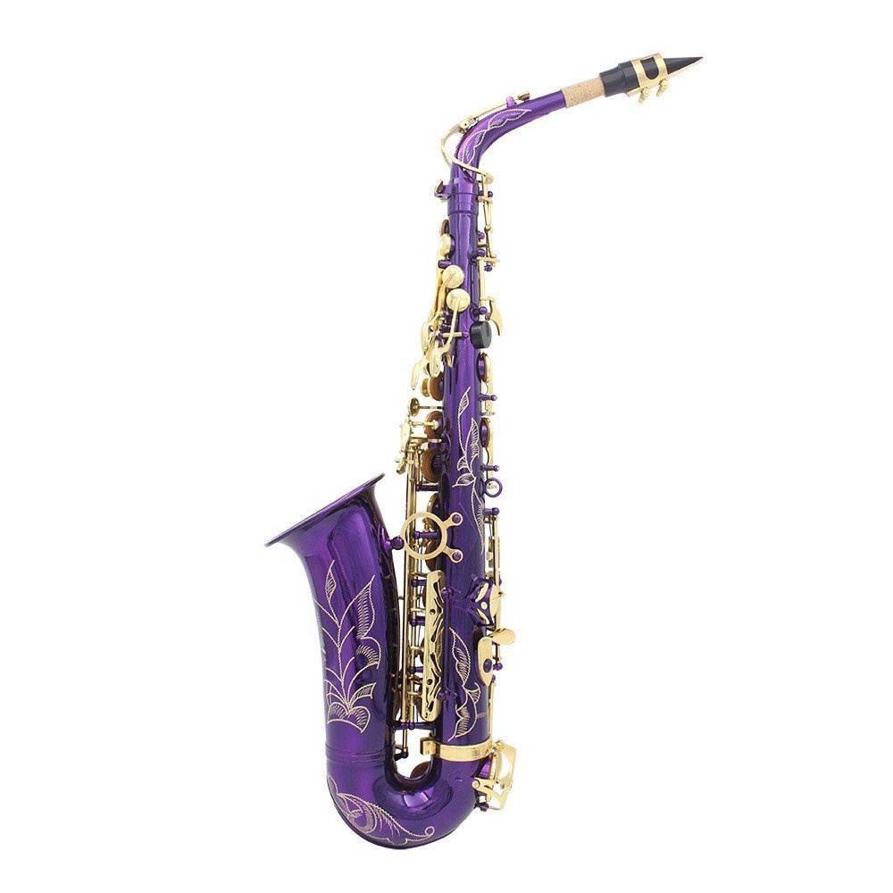 Chinese musical instrument cheap price Factory direct sale Ep tone alto saxophone purple white shell saxophone wind instruments