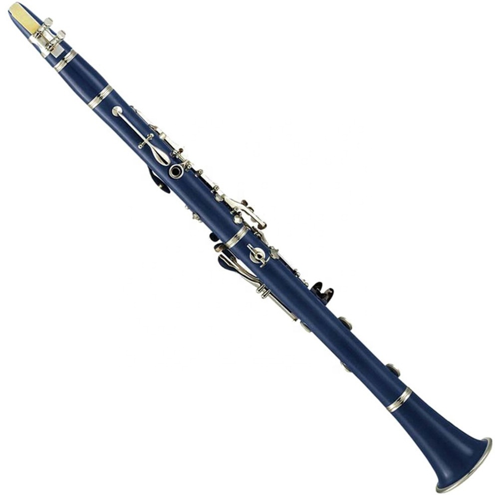 2021 hot selling Professional blue ebony clarinet solid wood 17keys silver plating performance level clarinet