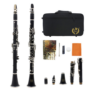 Wholesale Woodwind clarinet in B flat with nickel plated silver black pipe clarinet