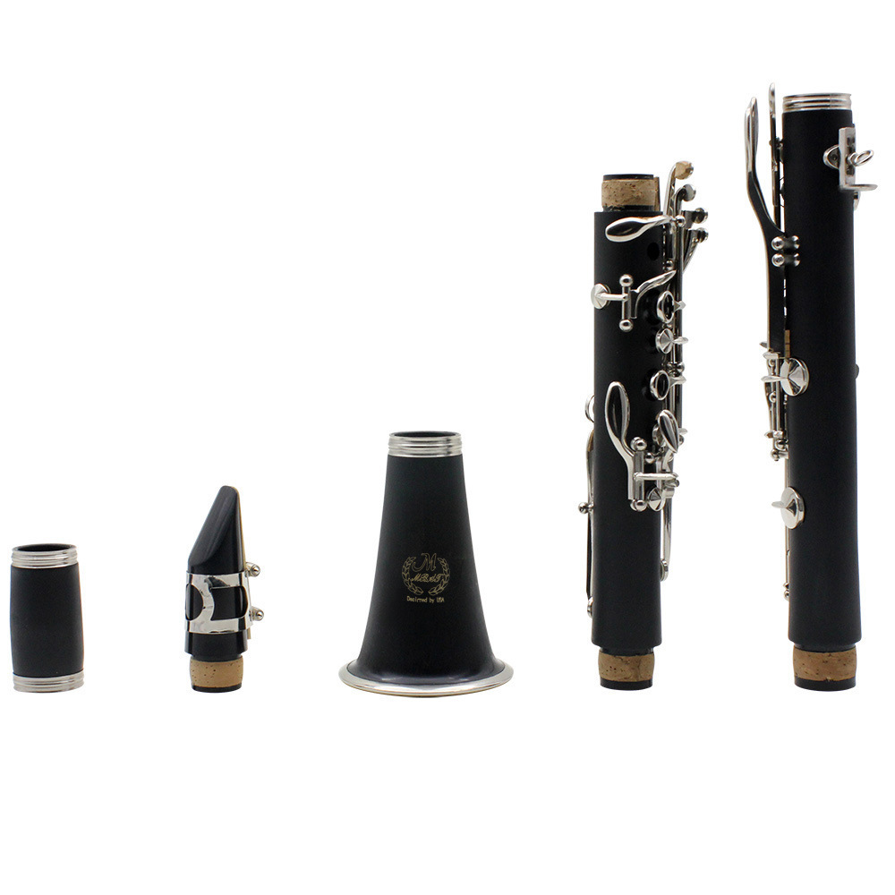 Wholesale Woodwind clarinet in B flat with nickel plated silver black pipe clarinet