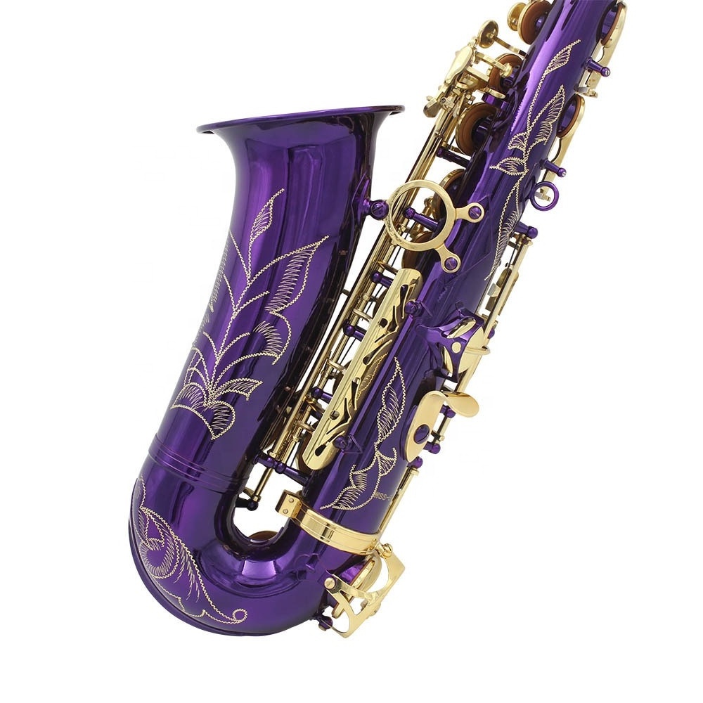 Chinese musical instrument cheap price Factory direct sale Ep tone alto saxophone purple white shell saxophone wind instruments