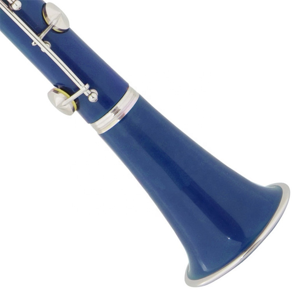 2021 hot selling Professional blue ebony clarinet solid wood 17keys silver plating performance level clarinet