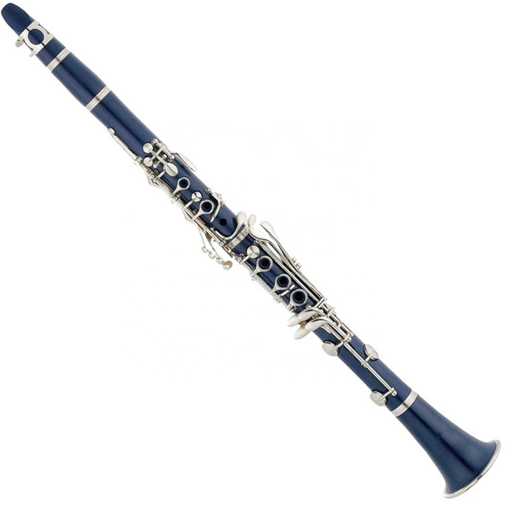 2021 hot selling Professional blue ebony clarinet solid wood 17keys silver plating performance level clarinet