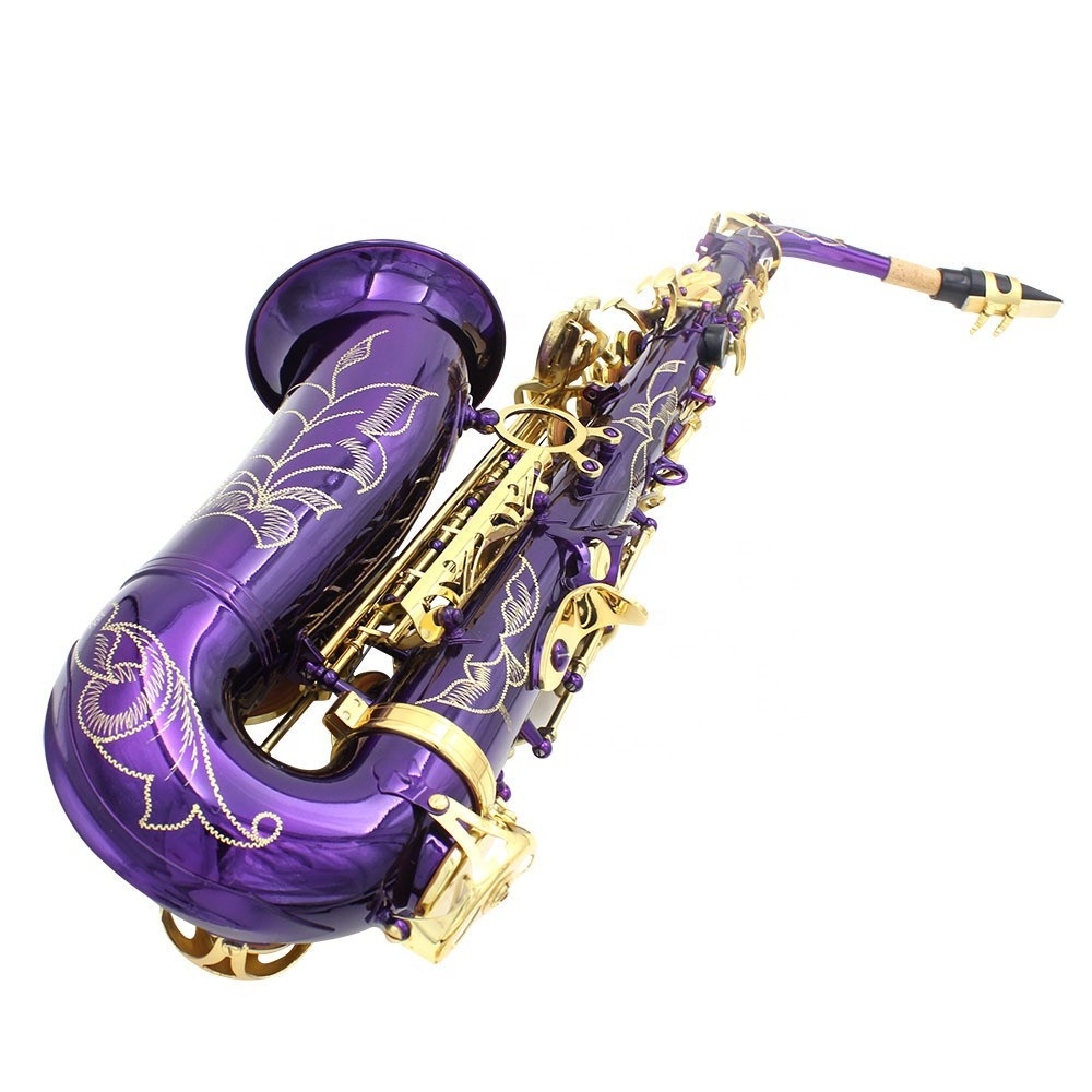 Chinese musical instrument cheap price Factory direct sale Ep tone alto saxophone purple white shell saxophone wind instruments