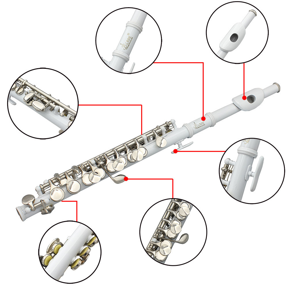 Wholesale Cupronickel body 16 hole +E key French piccolo entry level colorful piccolo trombone for grade examination performance