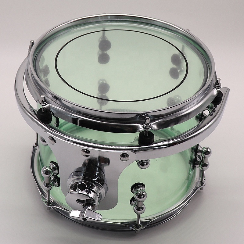 Factory direct sales 10*8 inch green small-sized practical acrylic snare drum