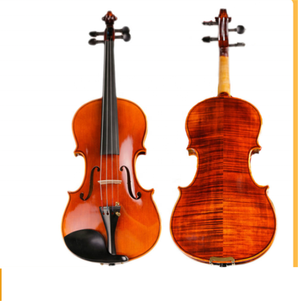 High quality tiger pattern solid wood violin handmade Maple violin