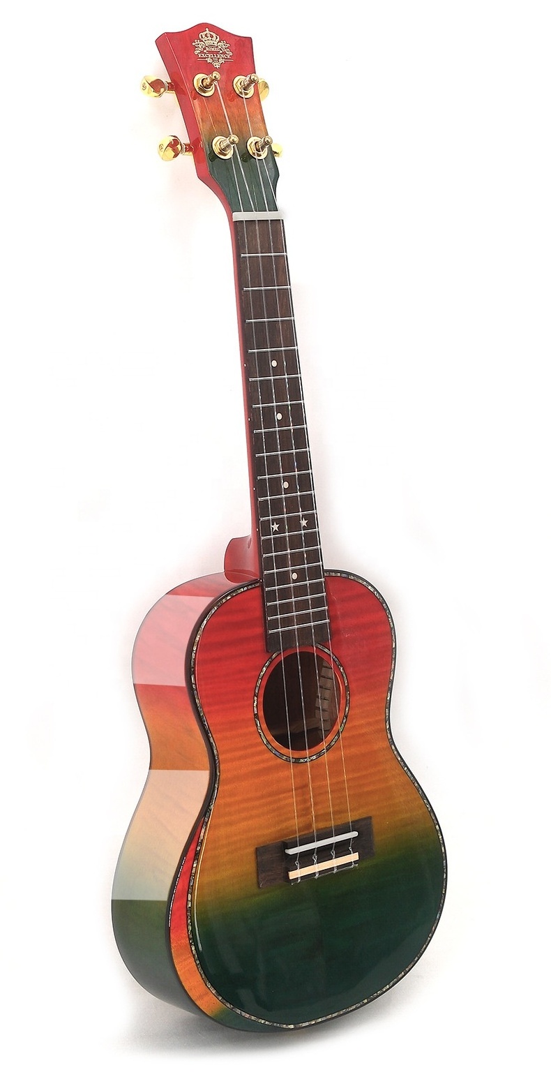 High-quality wholesale 23 inch glossy tiger stripes Oguman four string upscale ukulele