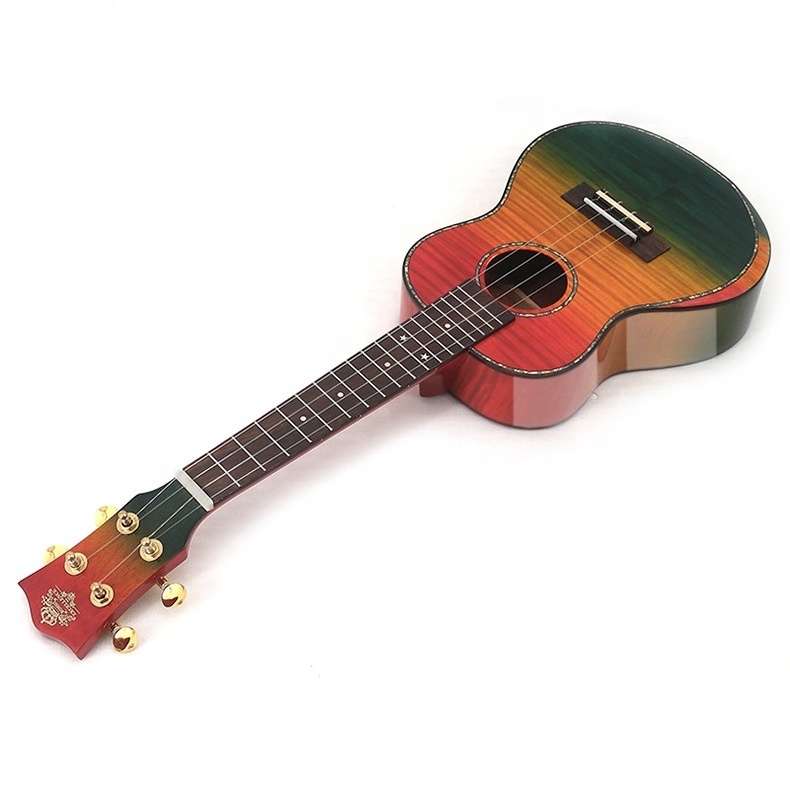 High-quality wholesale 23 inch glossy tiger stripes Oguman four string upscale ukulele