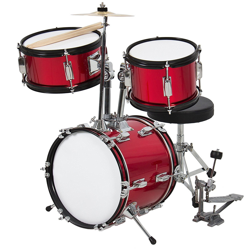 Cheap Price 3 Pieces Drum 1 Piece Cymbal Musical Instrument Kids Drum Set