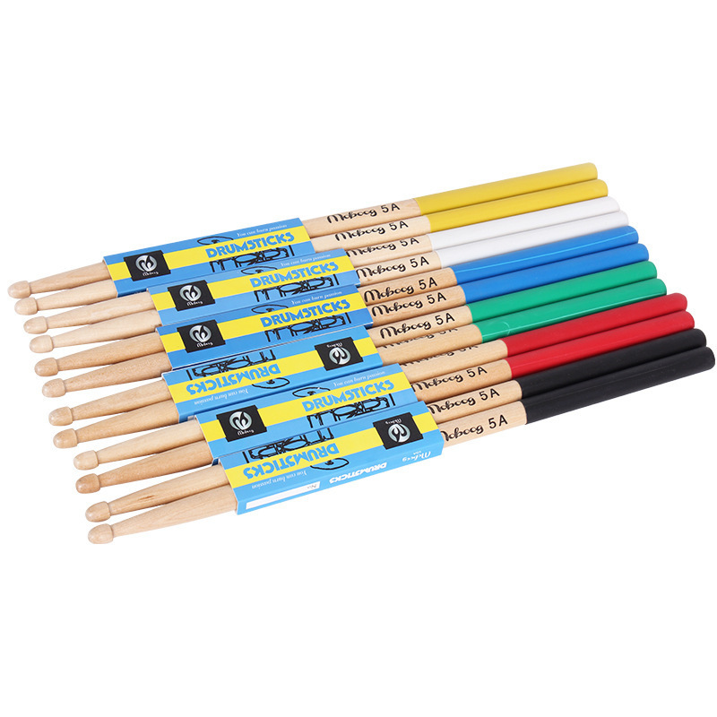 Wholesale Colorful Maple Drum Sticks with Non-Slip Rubber Handle 5A/7A for Electronic Drum Practice Drum Accessories