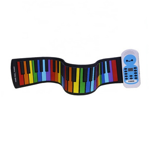 Factory Direct sales 49 keys color children's educational toys hand roll mini electronic keyboard piano