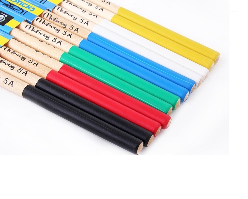 Wholesale Colorful Maple Drum Sticks with Non-Slip Rubber Handle 5A/7A for Electronic Drum Practice Drum Accessories