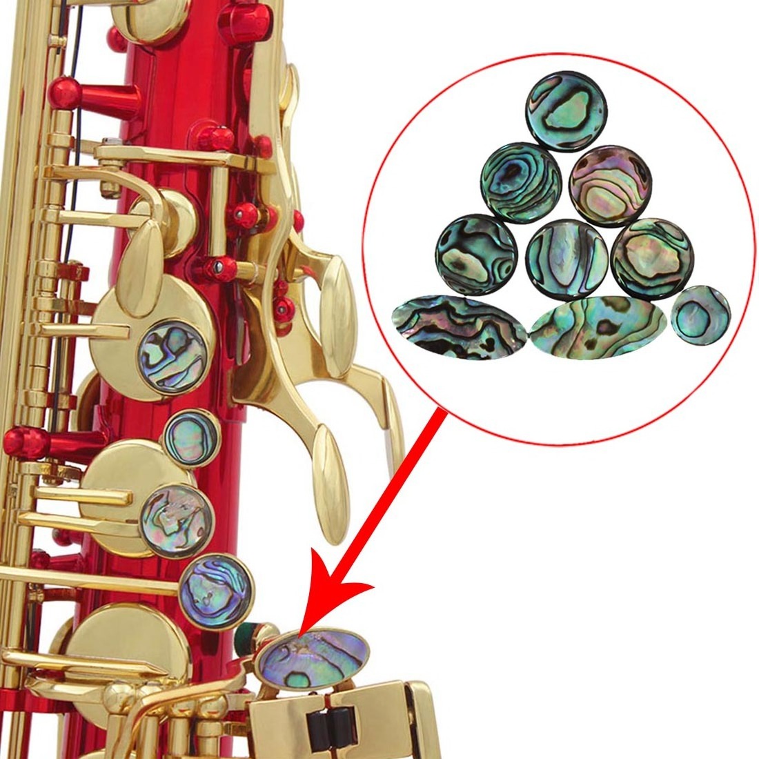 Alto tenor saxophone soprano saxophone accessories Color Abalone Shell Button