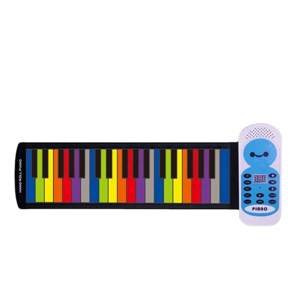 Factory Direct sales 49 keys color children's educational toys hand roll mini electronic keyboard piano