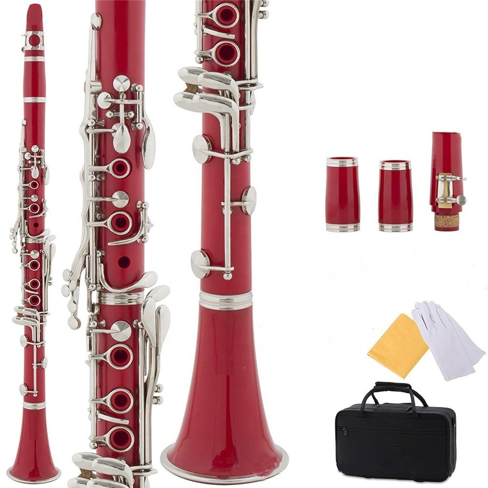 High quality colorful clarinet Bb tone 17 keys bakelite clarinet wind instruments with bag