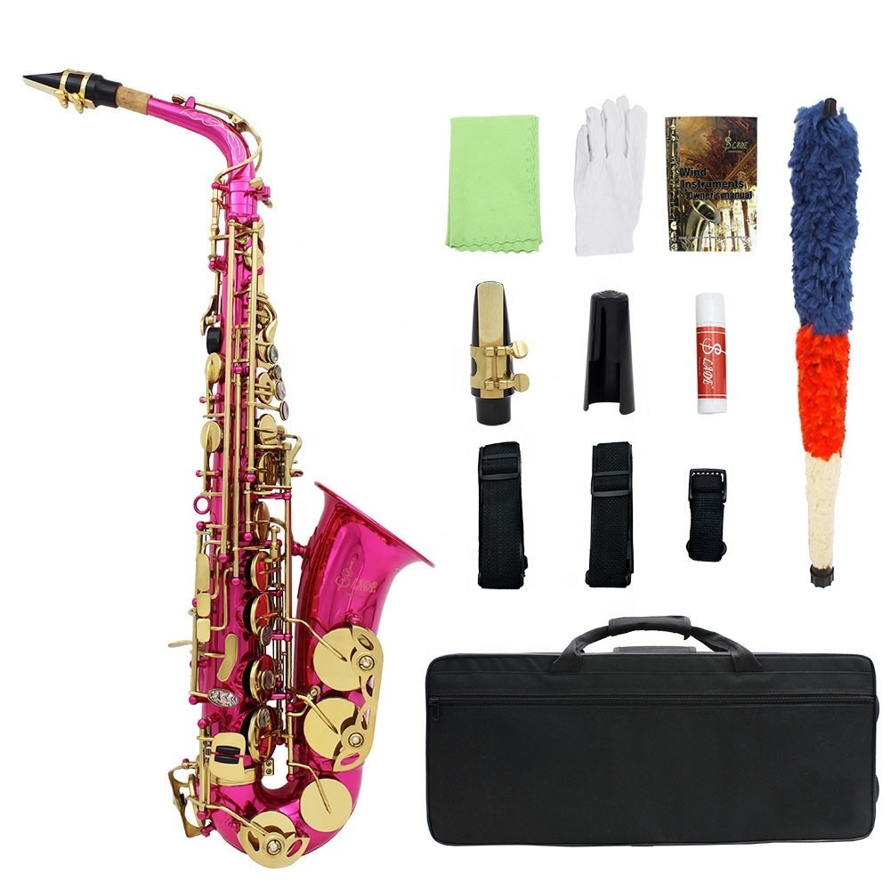 Wholesale Ep tone alto saxophone rose red abalone shell saxophone wind instruments