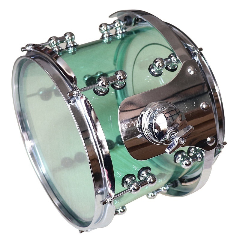 Factory direct sales 10*8 inch green small-sized practical acrylic snare drum