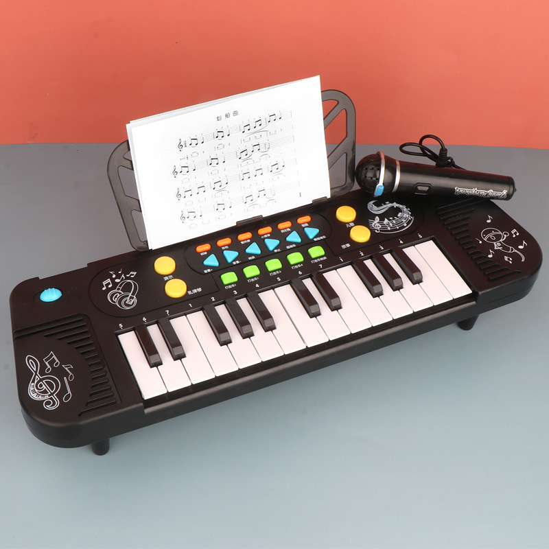 Wholesale New 25 key keyboard Children's multifunctional electronic organ toy with microphone Early Education Music Piano