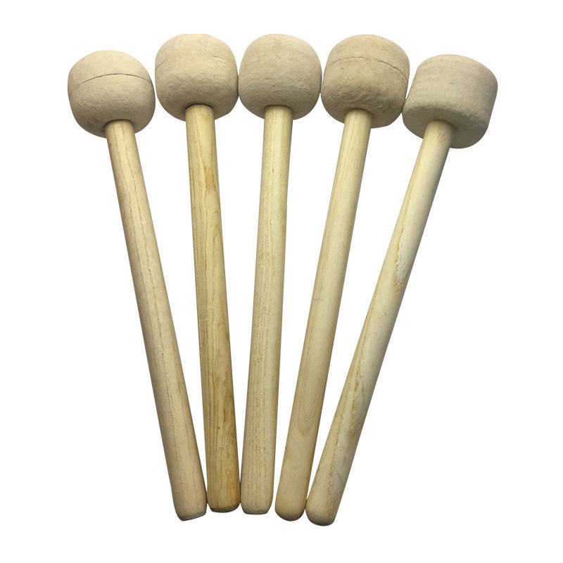 Professional maple handle brigade drum stick felt head drum hammer snare drum percussion band use accessories