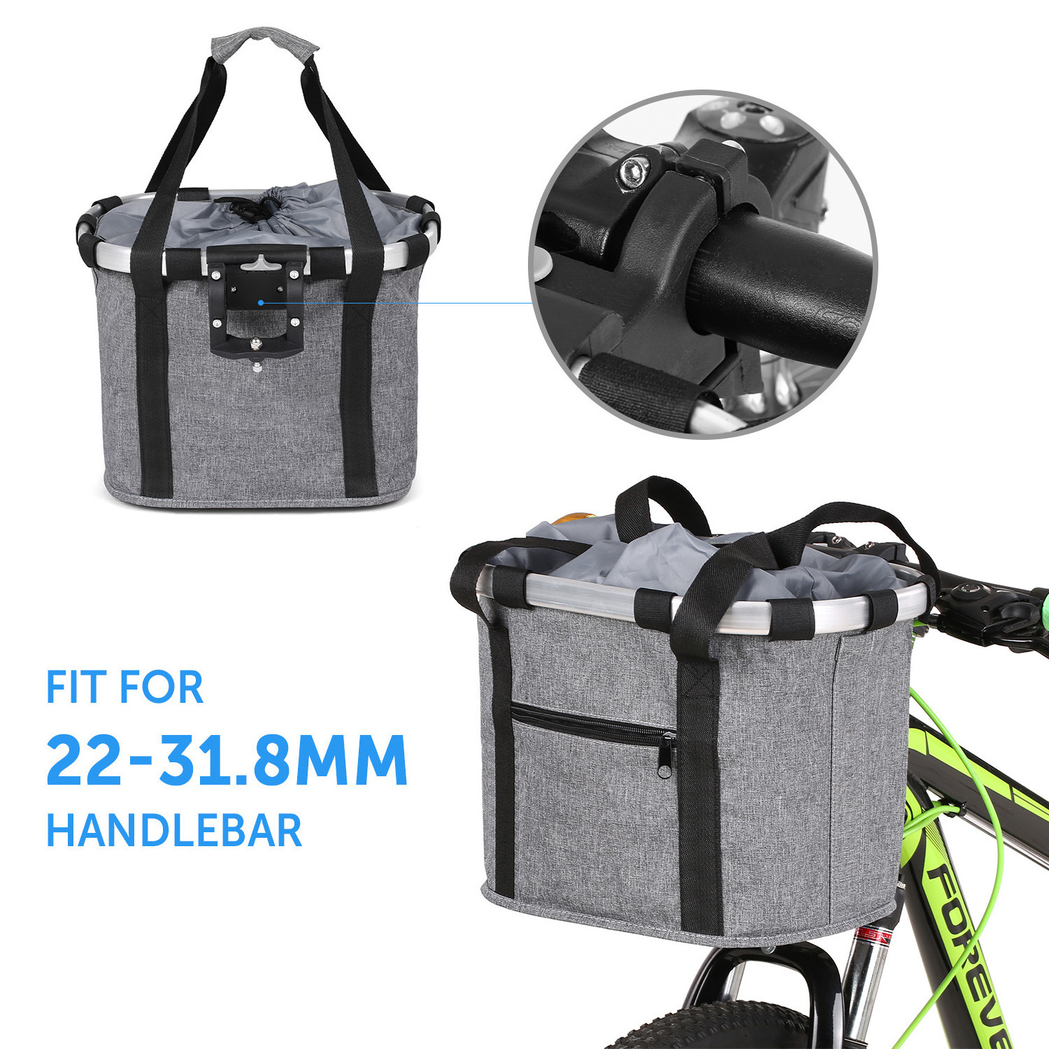 Bicycle Front Basket Bike Dog Carrier Pouch MTB Cycling Handlebar Tube Hanging Basket Detachable Fold Baggage Bag