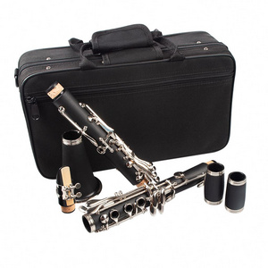 Clarinet Canas Instrument for Sell ABS Composite Wood of Wind Instrument High Quality Professional Bb 17key Black Silver Plated