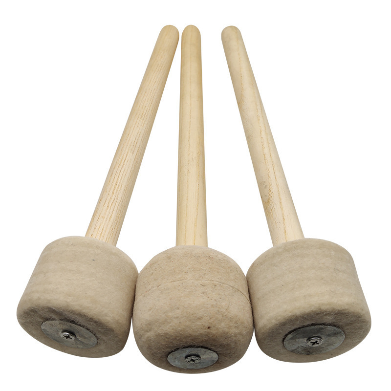 Professional maple handle brigade drum stick felt head drum hammer snare drum percussion band use accessories