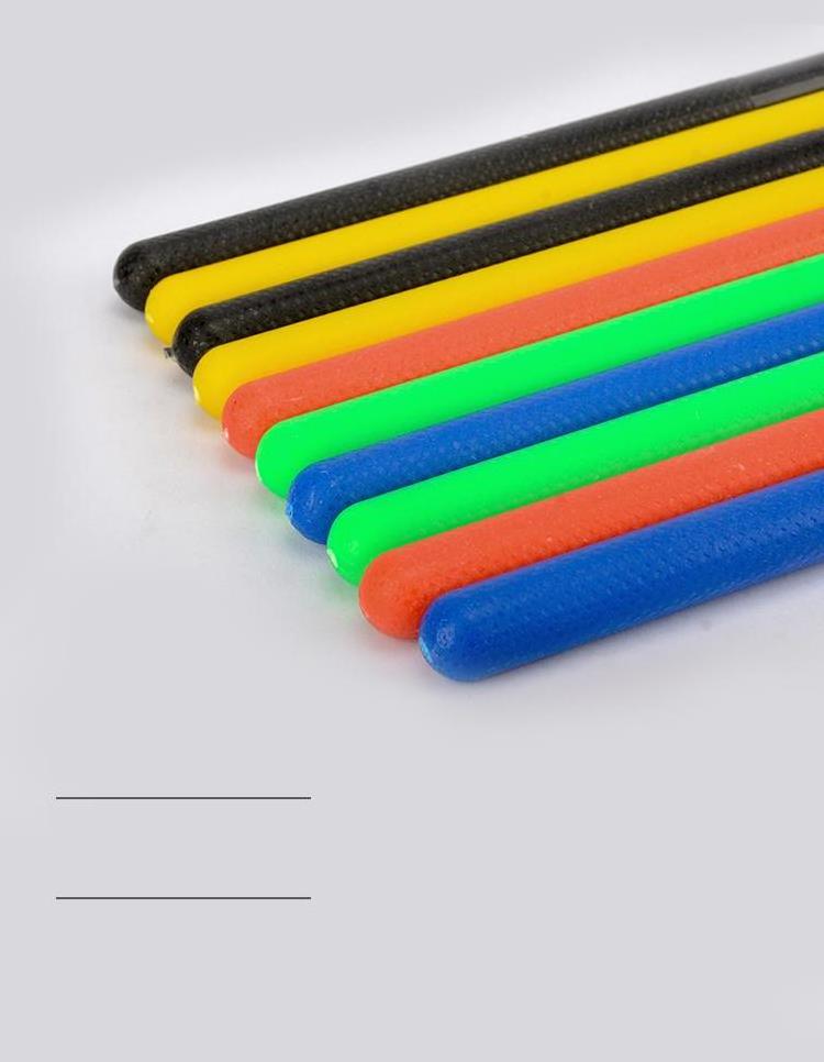 The high quality Nylon frame drum stick 5A 7A color plastic handle anti slip exercise jazz drum electronic drum stick wholesale