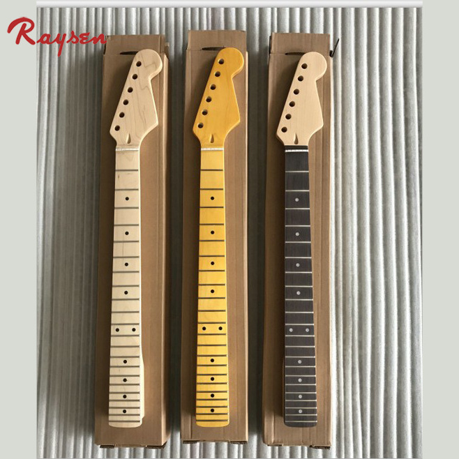 High quality China made Maple electric guitar finished neck with fingerboard guitar wood parts DIY kits