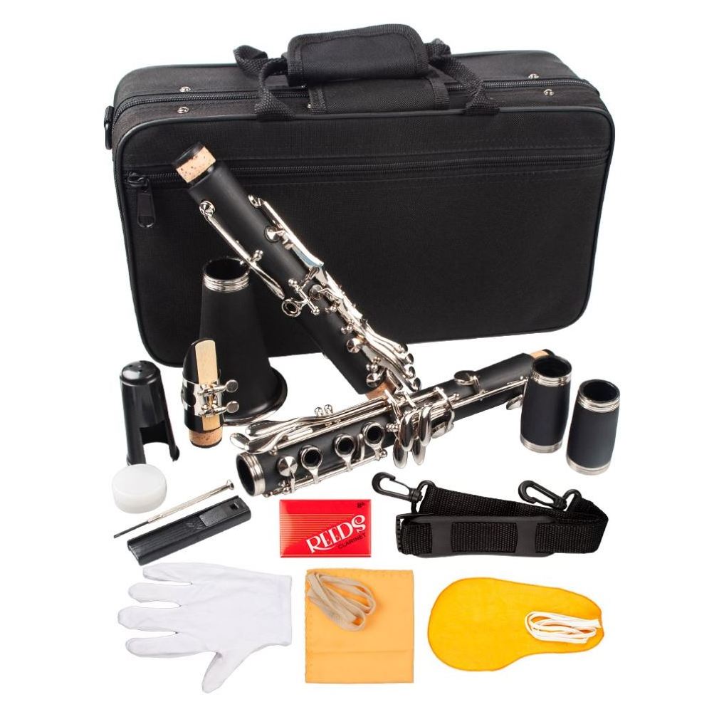 Clarinet Canas Instrument for Sell ABS Composite Wood of Wind Instrument High Quality Professional Bb 17key Black Silver Plated