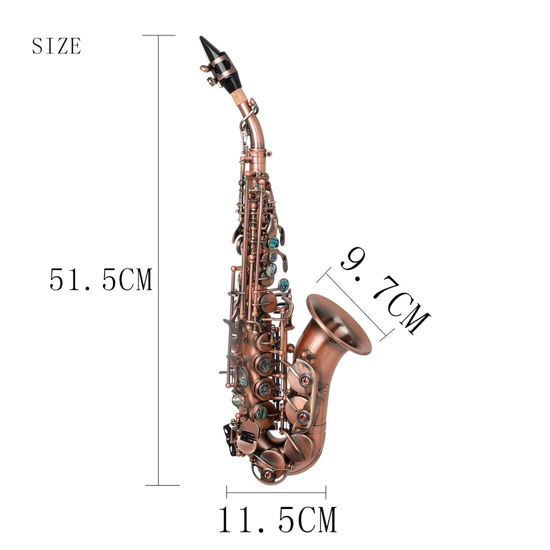 High quality Good price Reed treble small bend pipe red antique saxophone abalone shell keys treble saxophone bronze instrument