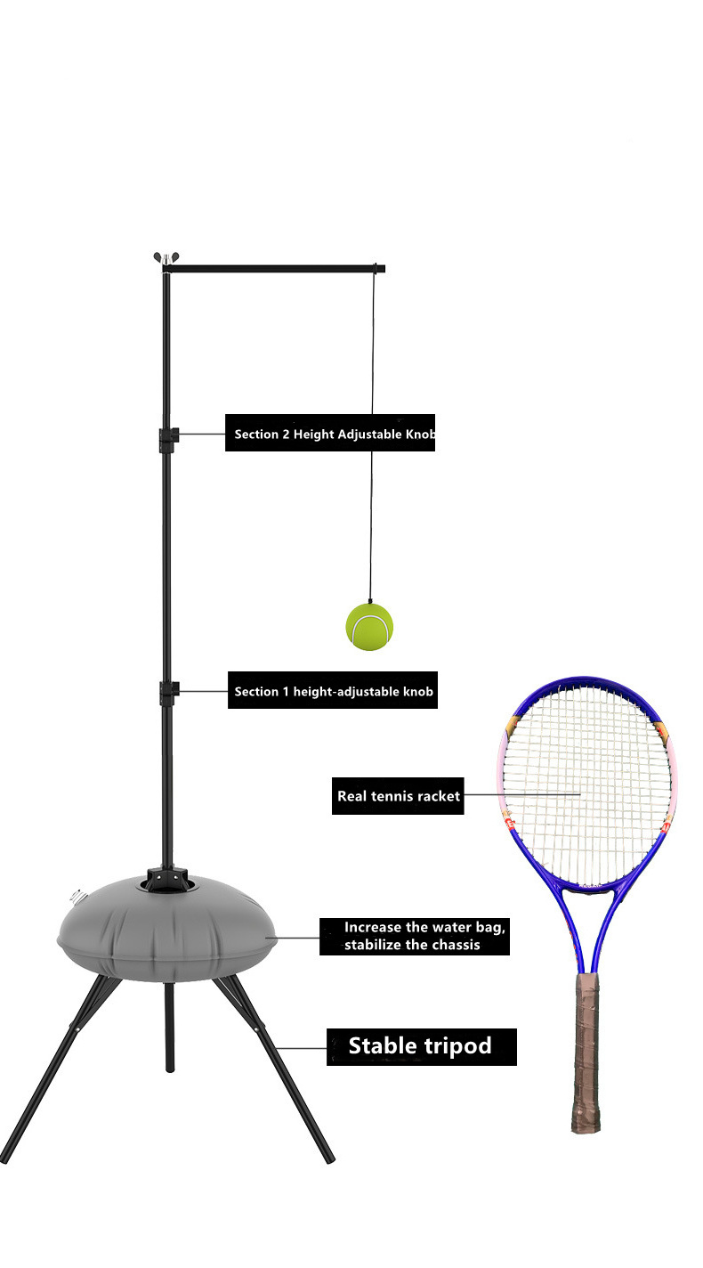 Tennis trainer device rebound net swing singles self-practice tennis ball auxiliary equipment machine