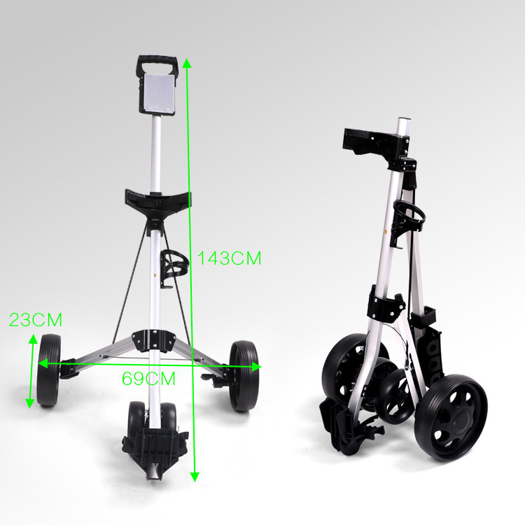 hot selling Golf course supplies Aluminum Frame 3 Wheels Foldable Golf Trolley Golf charter car