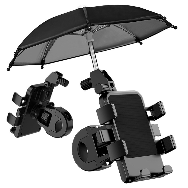 NEW 360 Degree Bicycle E-bike With Umbrella Phone Holder Sun Shading Waterproof Navigation Mobile Phone Holder