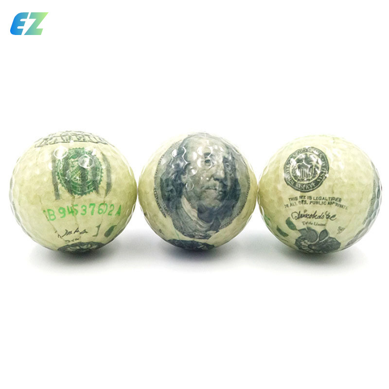 Wholesale Custom Golf Gift Coin Ball Dollar ball Gift Crystal Sticker Anime Cartoon pattern ball For Golf Training Or Gift