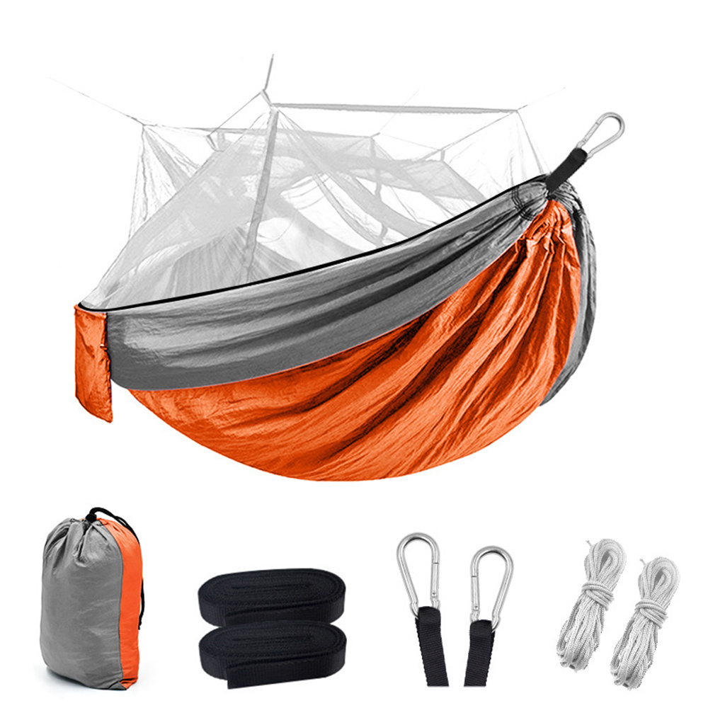 OEM single double outdoor hiking folding sewing hanging Parachute 210T Nylon Camping Tent for Hammock bed